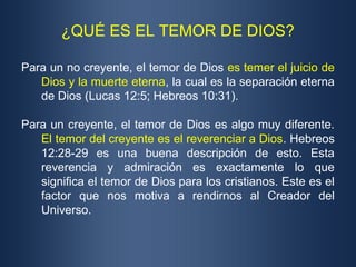 el temor de dios en la biblia significado y ensenanzas