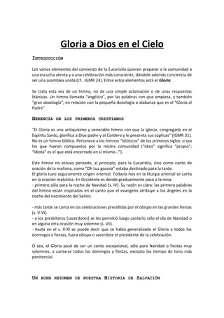 gloria misa significado y importancia en la liturgia