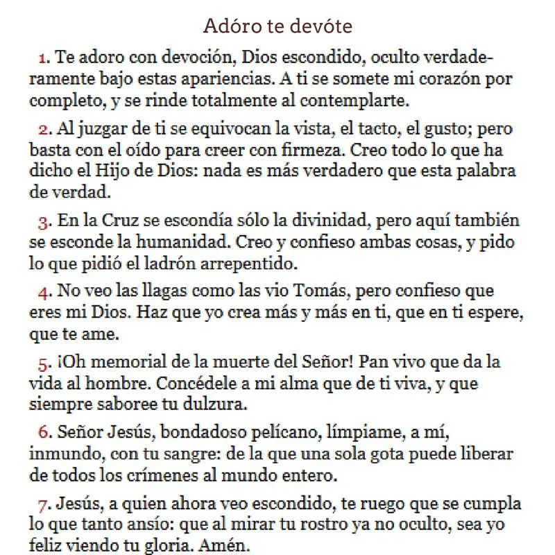 himno adoro te devote letra y significado del canto