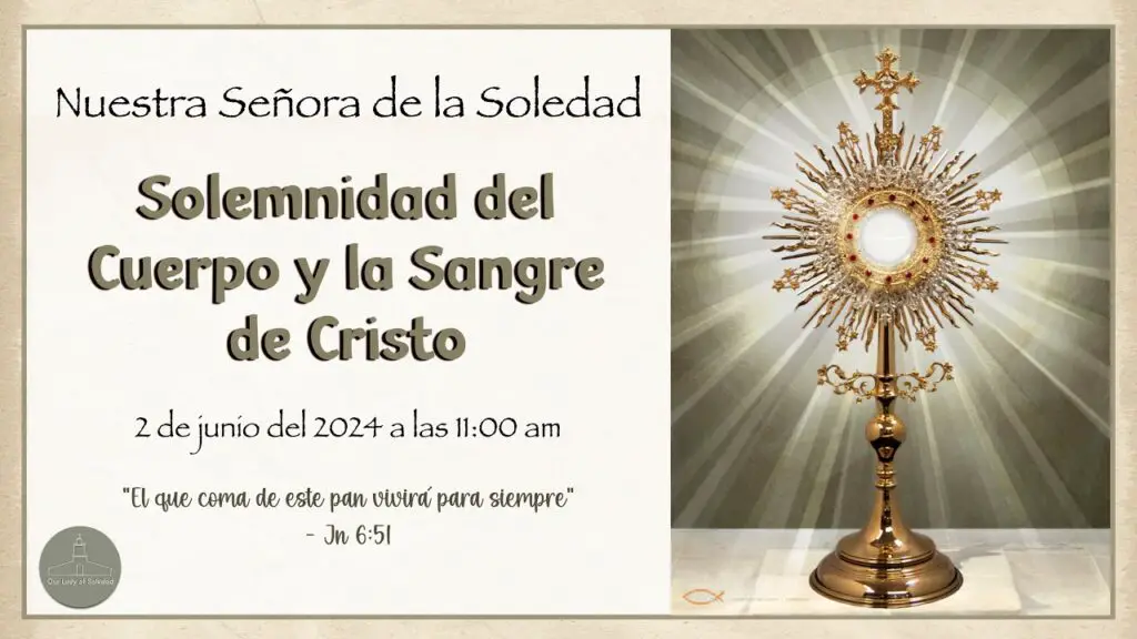 hoy celebramos la solemnidad del cuerpo y la sangre de cristo
