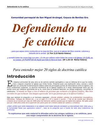 la verdad catolica entendiendo la fe y doctrina catolica
