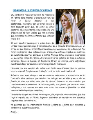 oracion a la virgen de fatima reza y encuentra paz