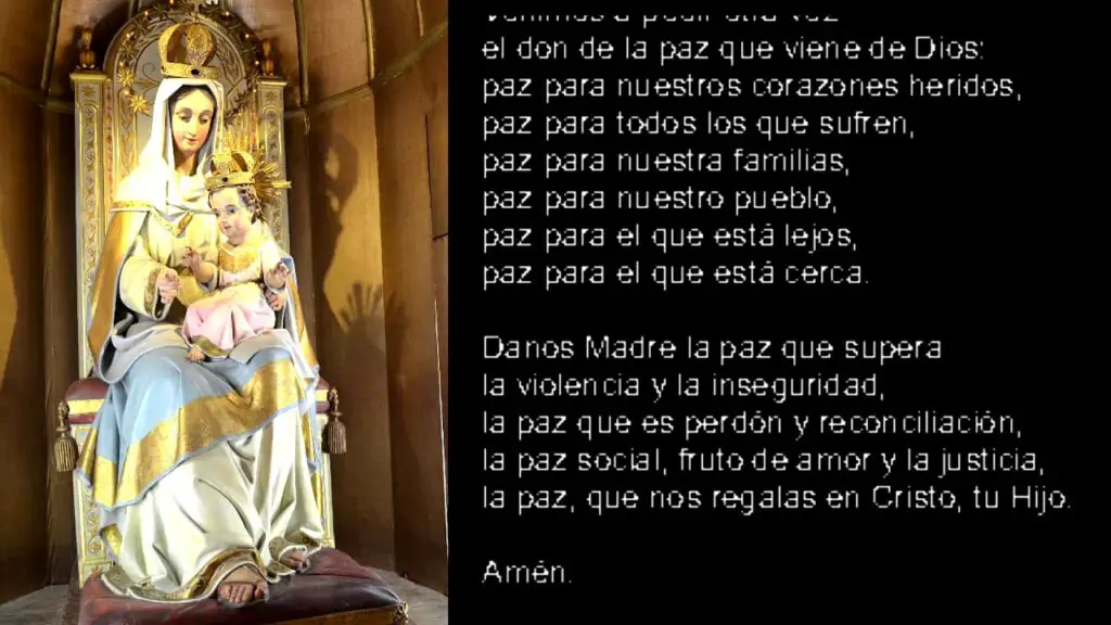 oracion a nuestra senora de la paz reza por tranquilidad y amor