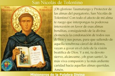 oracion a san nicolas de tolentino por las almas del purgatorio
