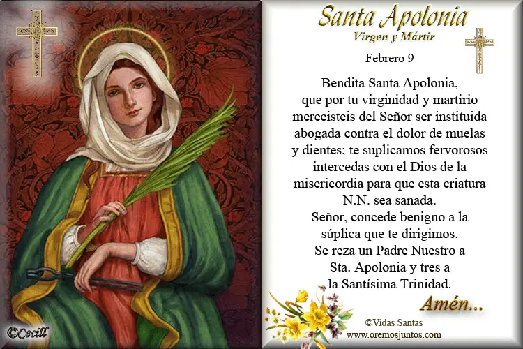 oracion a santa apolonia para pedir favor en momentos dificiles