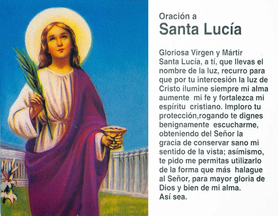 oracion a santa lucia pide su intercesion y proteccion