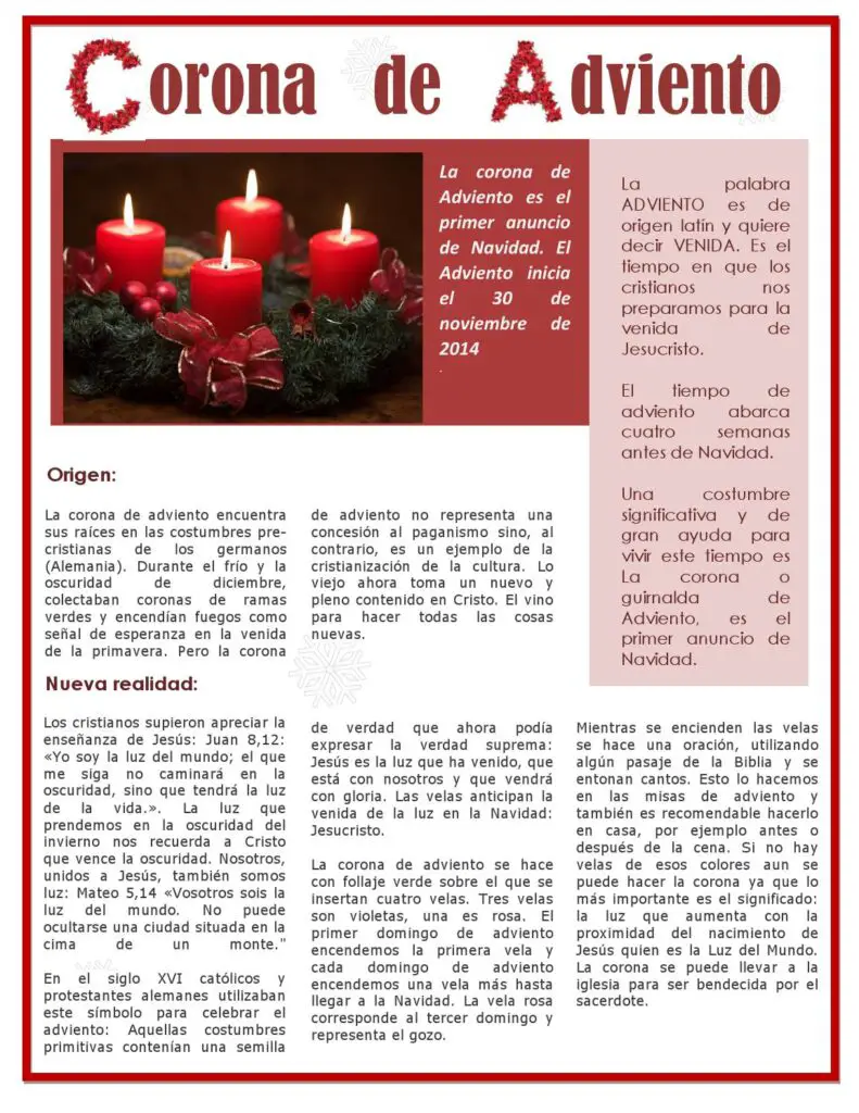 oracion de la corona de adviento 2023 guia y significado