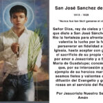 Oración para Pedir la Intercesión de San José Sánchez del Río