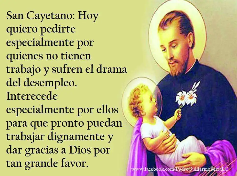 oraciones a san cayetano para trabajo y prosperidad