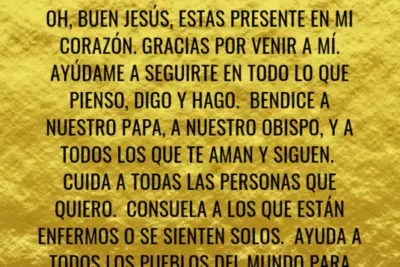 oraciones breves de accion de gracias y para despues de la comunion