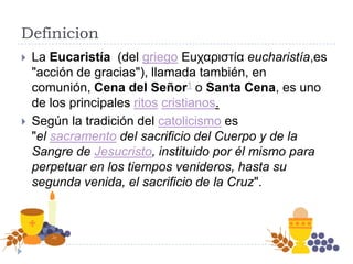 que es la eucaristia significado y importancia religiosa
